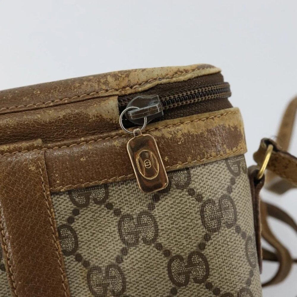 GUCCI GG Supreme Web Sherry Line Bag PVC Beige Gold 904 02 070 Auth 152352 - Picture 11 of 16